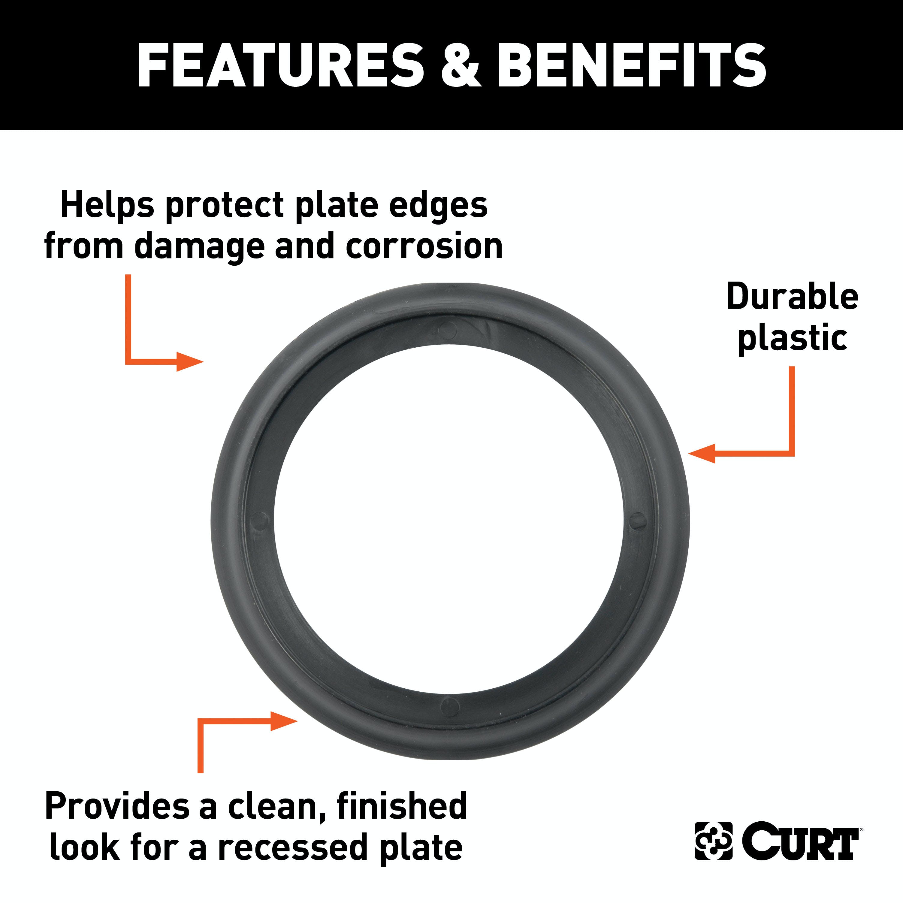 CURT 83720 Tie-Down Backing Plate Trim Ring for #83710