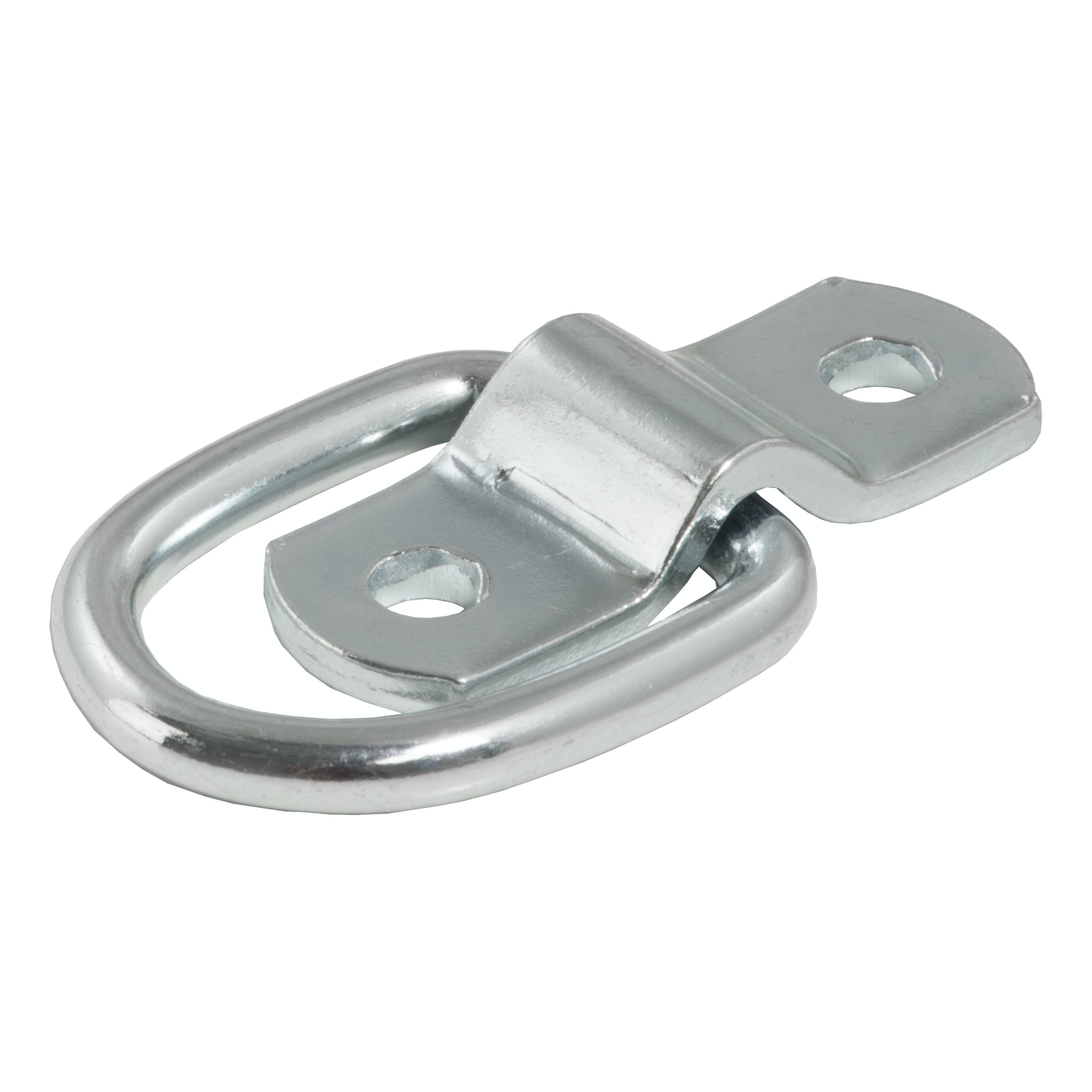CURT 83730 1 x 1-1/4 Surface-Mounted Tie-Down D-Ring (1,200 lbs, Clear Zinc)