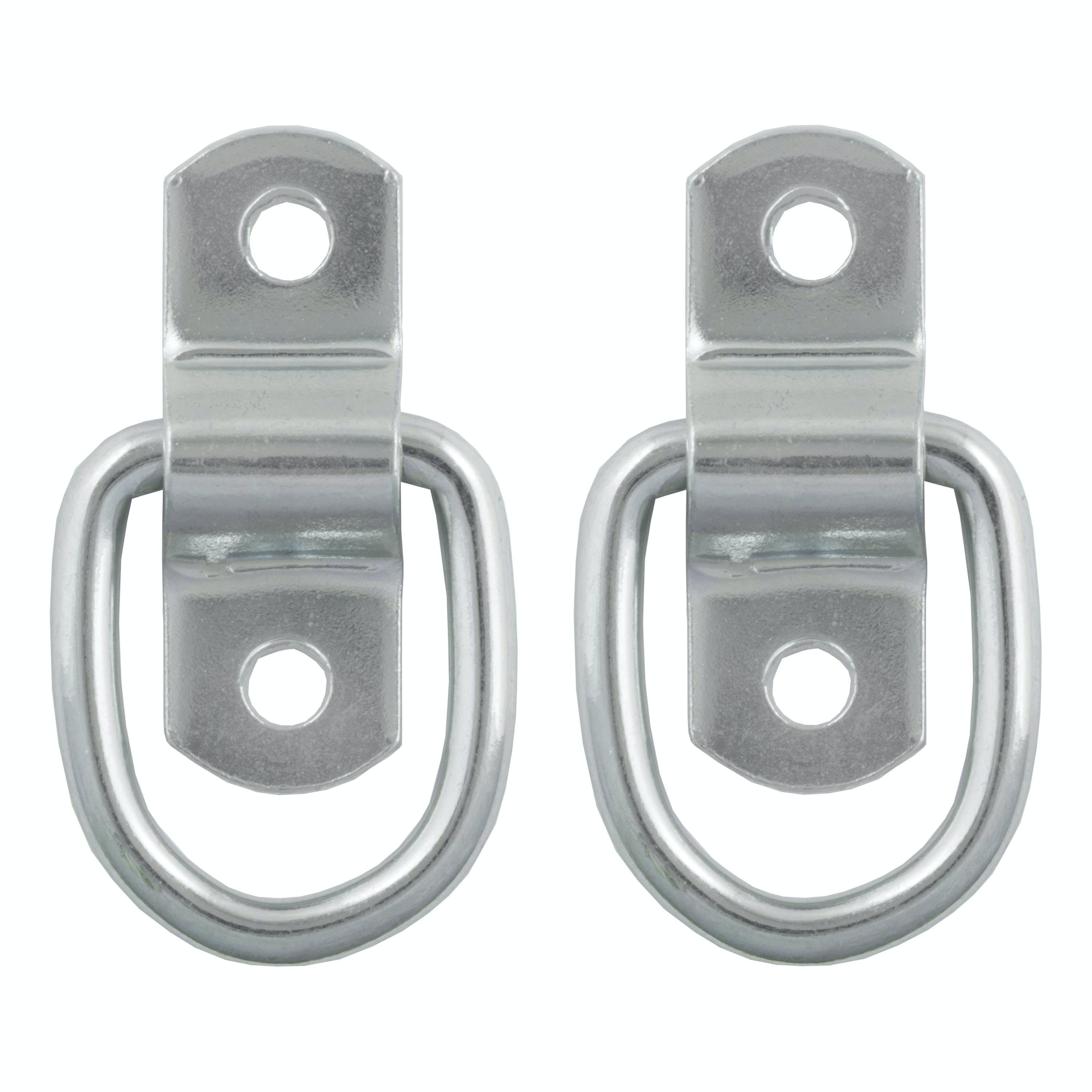 CURT 83731 1 x 1-1/4 Surface-Mounted Tie-Down D-Rings (1,200 lbs, Clear Zinc, 2-Pack)