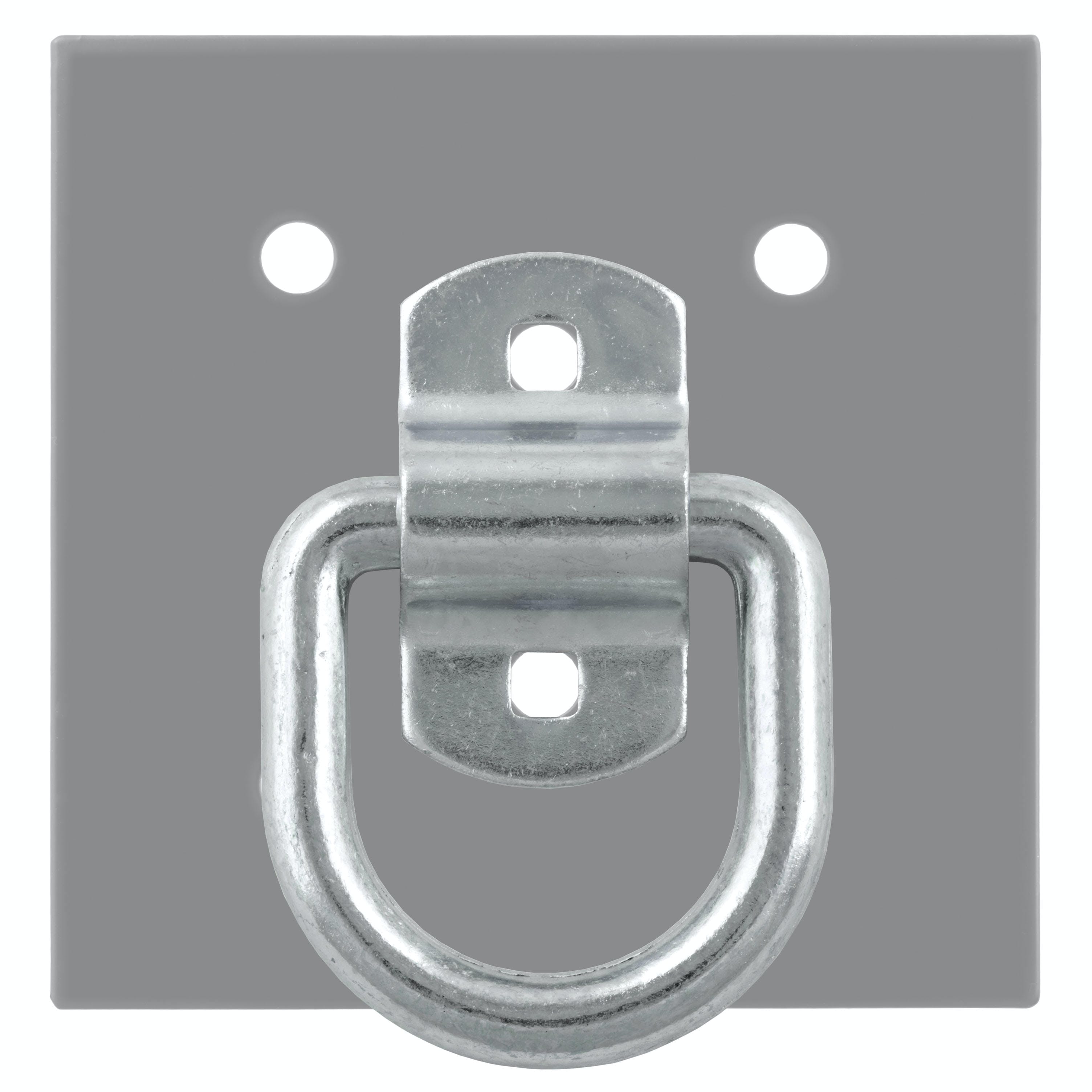 CURT 83742 3 x 3 Surface-Mounted Tie-Down D-Ring (3,600 lbs, Clear Zinc)