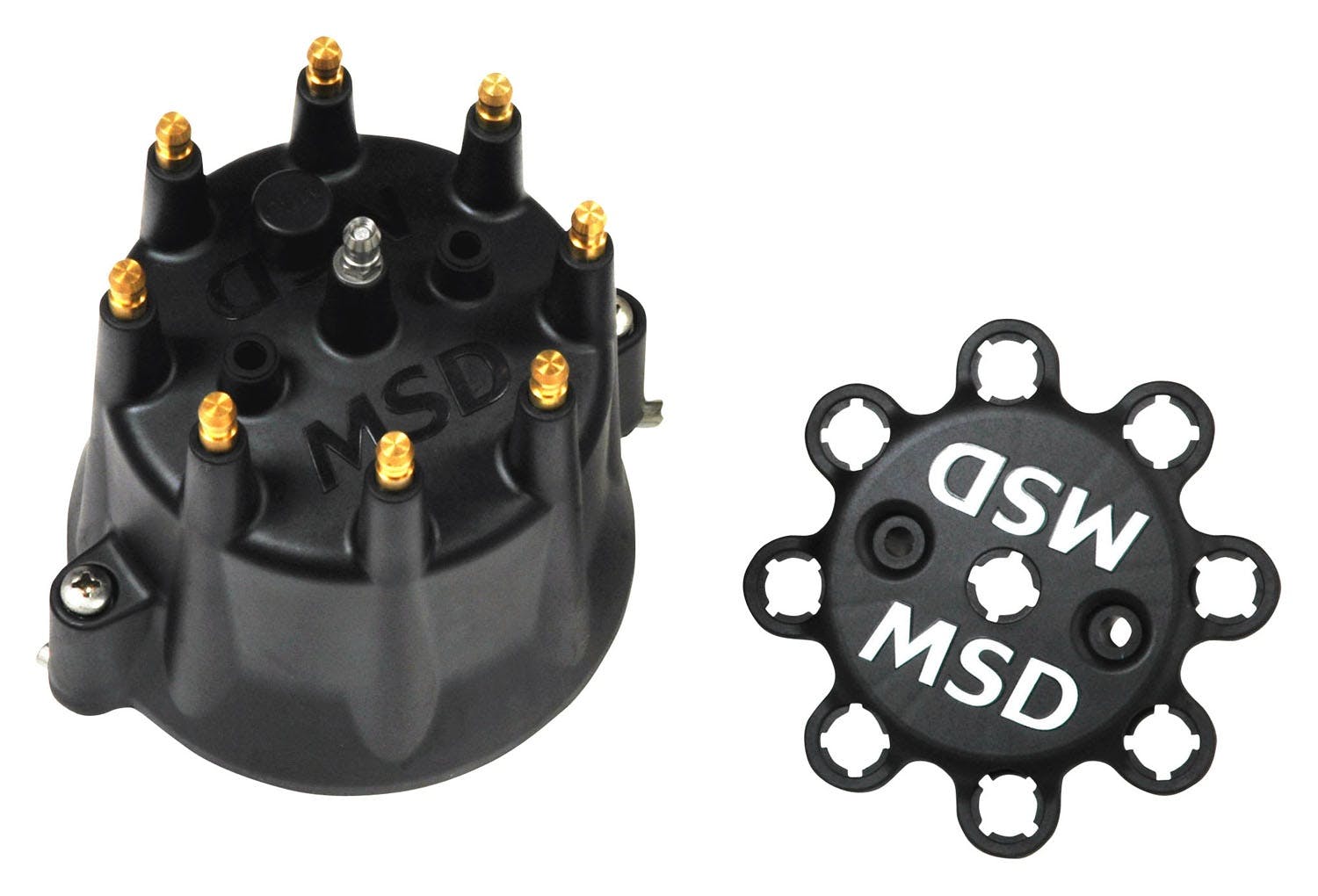 MSD Performance 84333 Dist Cap, Black Chevy V8, HEI, Retainer