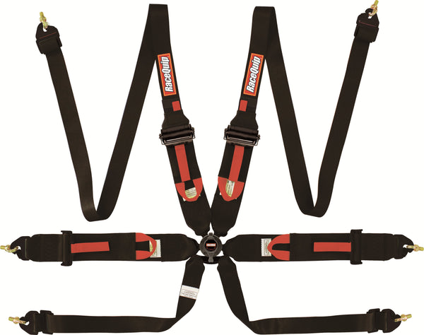 RaceQuip 854004 FIA 6-Point Camlock HANS/FHR Racing Lap Belt Harness Set (Black, Pull-Up)