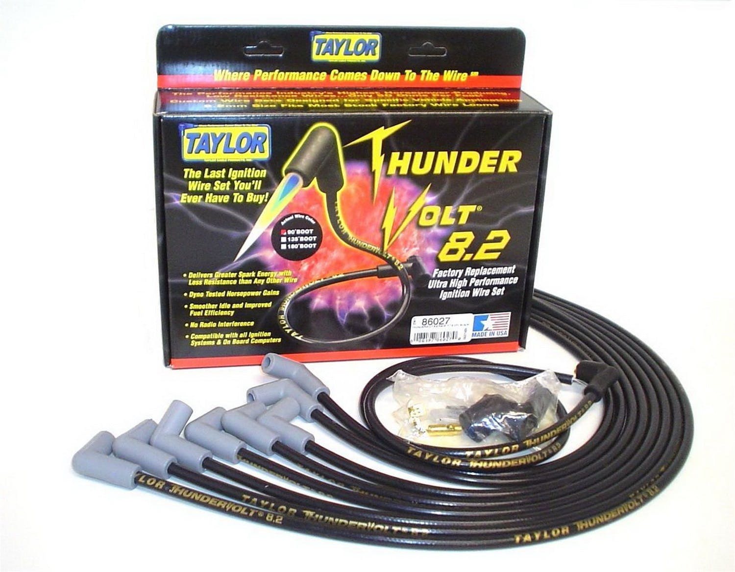 Taylor Cable Products 86027 Thundervolt 8.2 race fit 8 cyl black