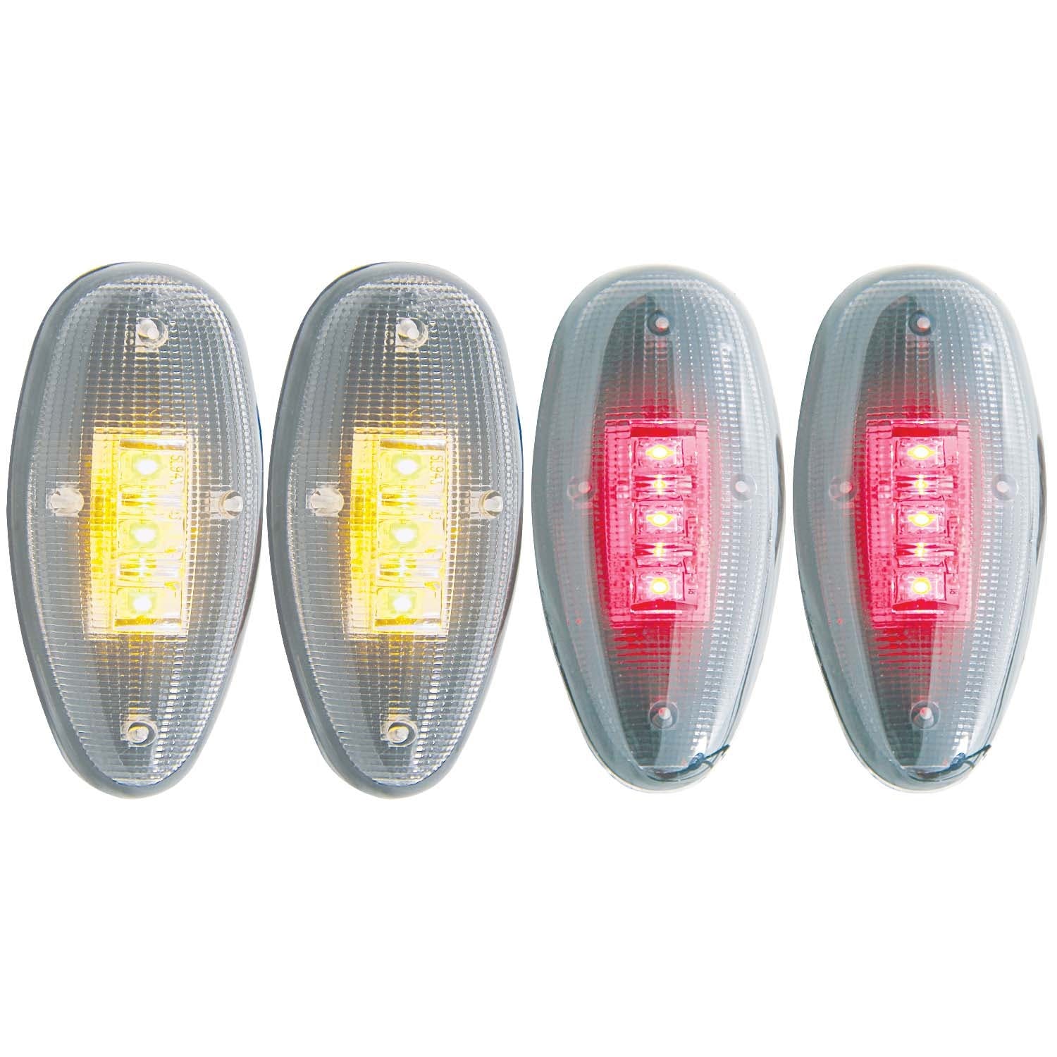 AnzoUSA 861081 LED Fender Light Kit Clear 2pc Amber / 2pc Red