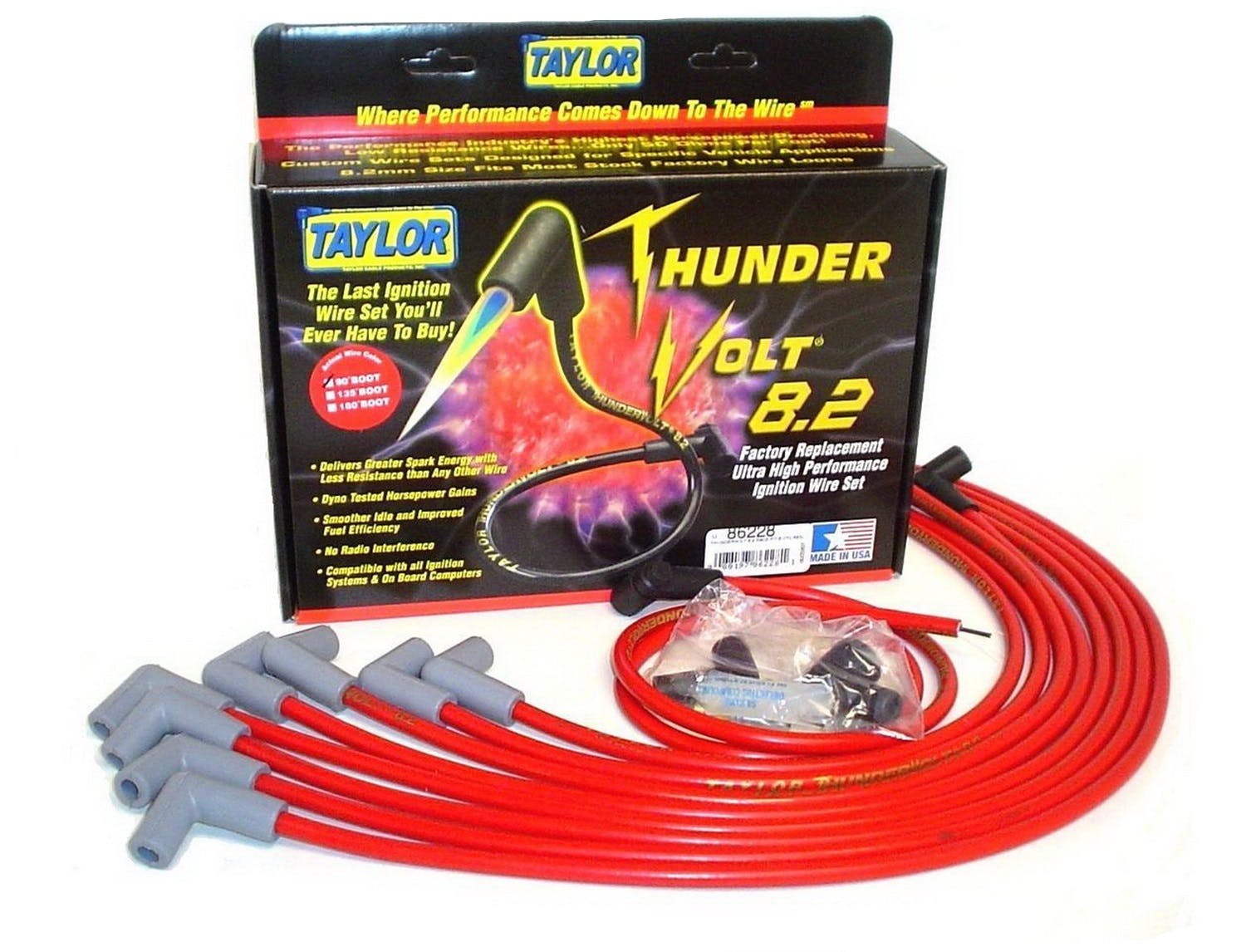 Taylor Cable Products 86228 Thundervolt 8.2 race fit 8 cyl red