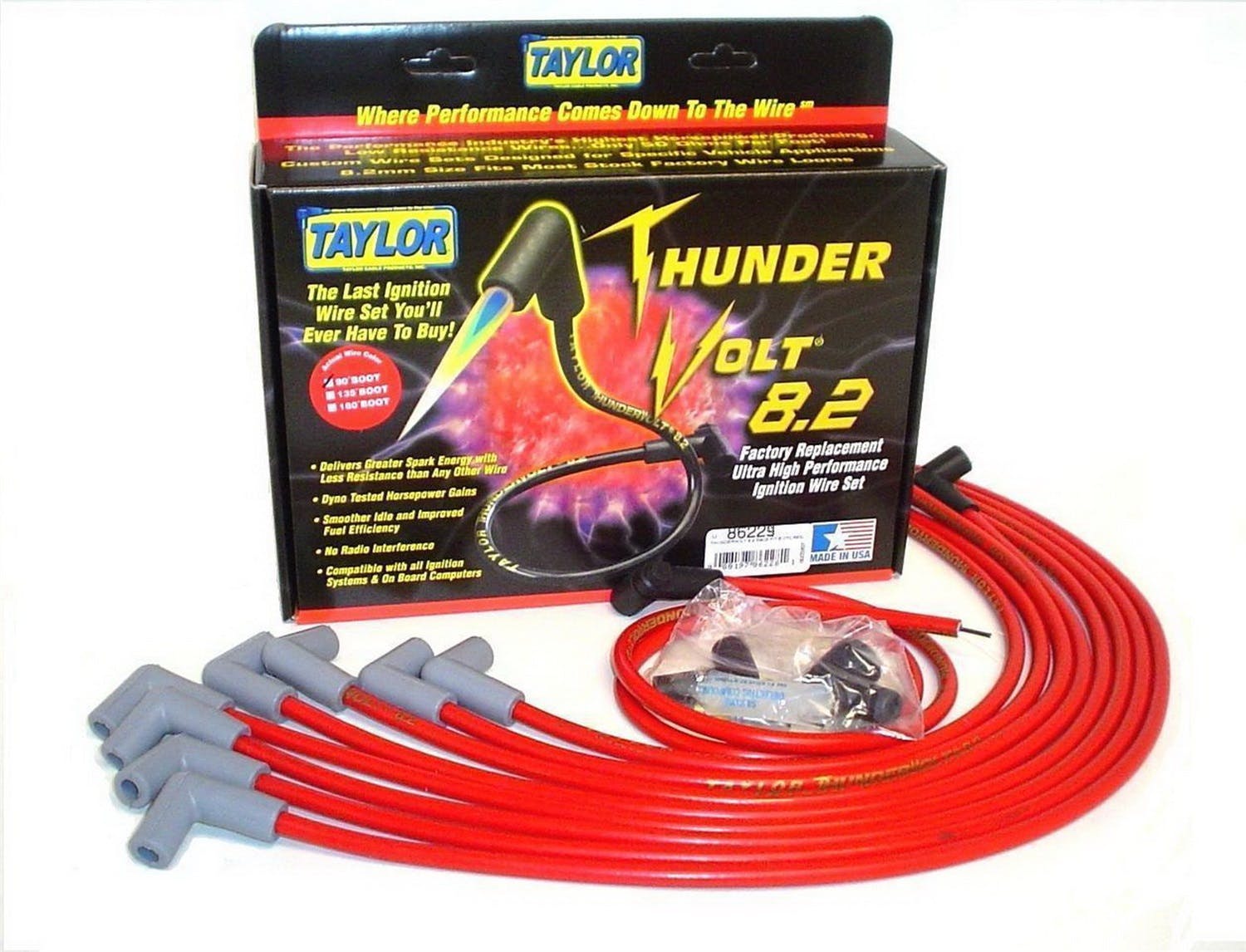 Taylor Cable Products 86229 Thundervolt 8.2 race fit 8 cyl red