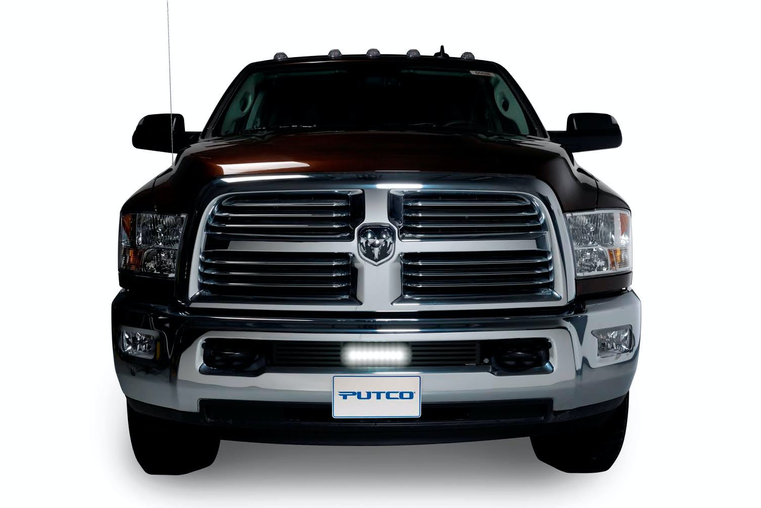 Putco 87175L Stainless Steel Bar Style with 10 inch Luminix Light bar Bumper Grille (Black)