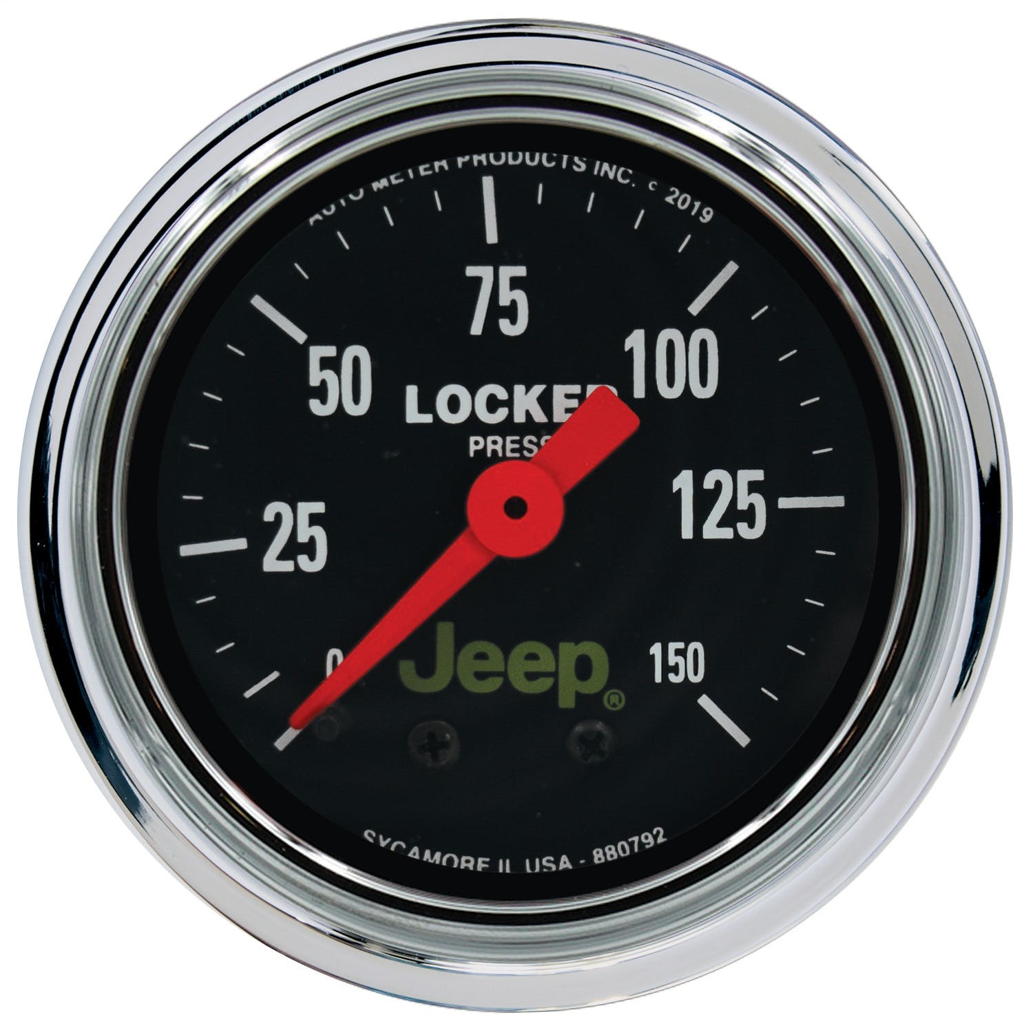AutoMeter Products 880792 Air Locker Pressure Gauge 2 1/16, 150PSI Mechanical, Jeep