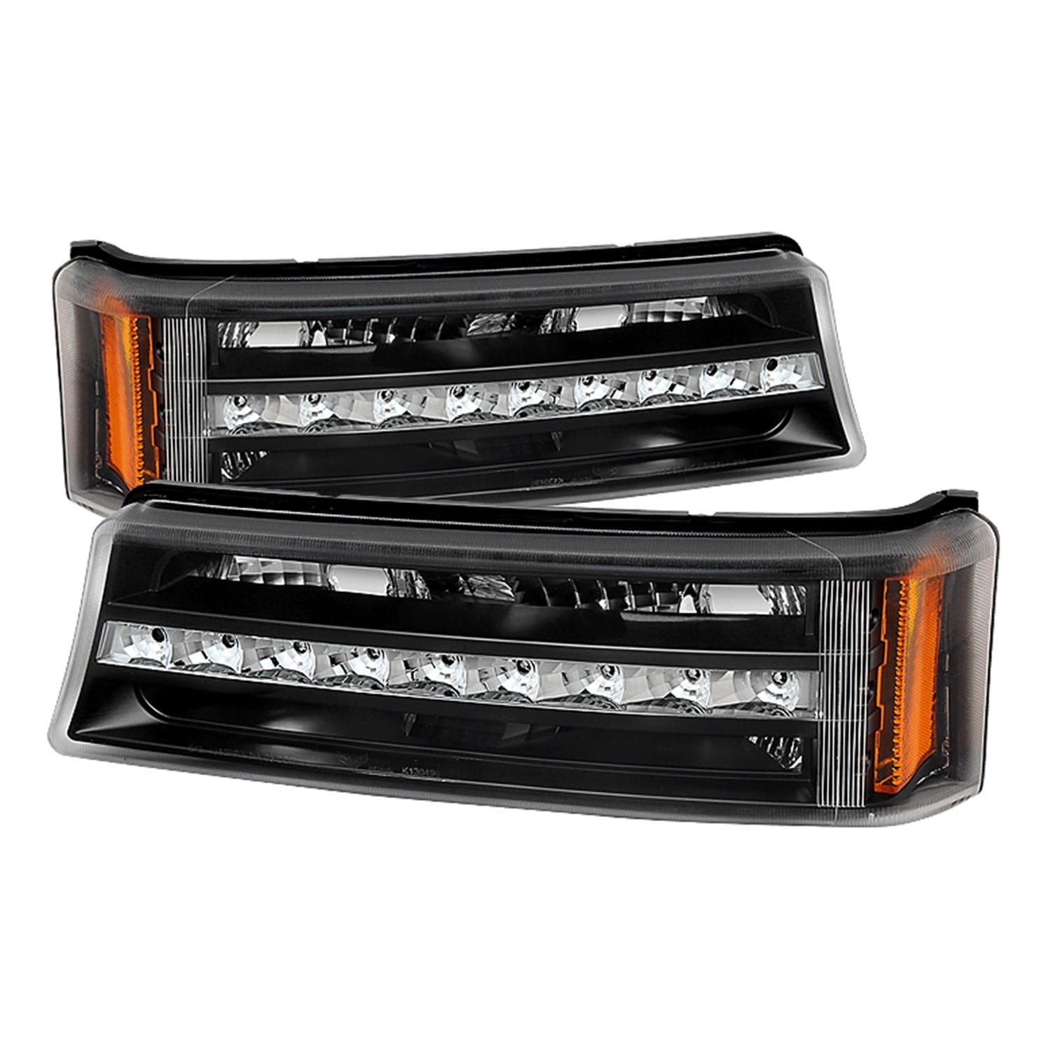 XTUNE POWER 9027482 Chevy Silverado 03 06 Avalanche 02 06 (Does Not fit with Body Cladding Models) LED Bumper Lights Black