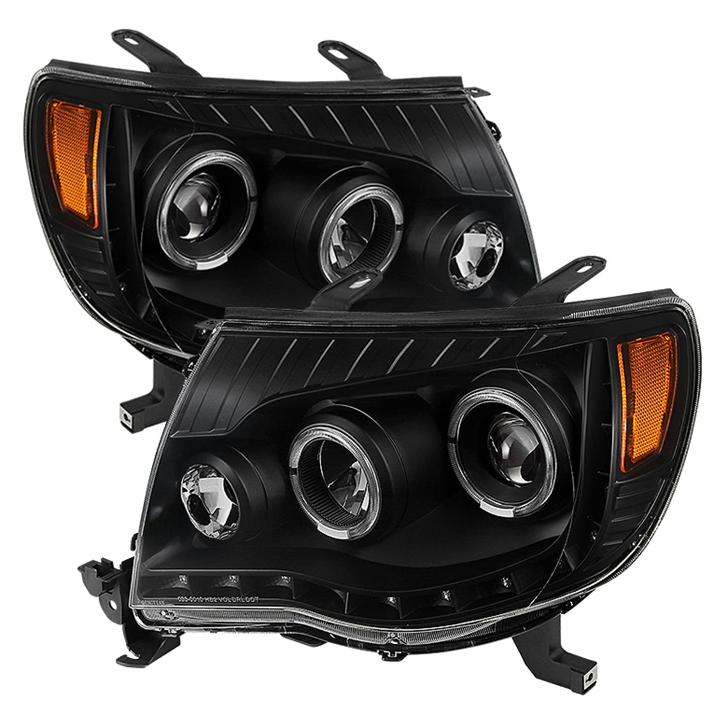 XTUNE POWER 9027857 Toyota Tacoma 05 11 Halo Projector Headlights Low Beam H1(Included) ; High Beam H1(Included) ; Signal 4157NA(Not Included) Black