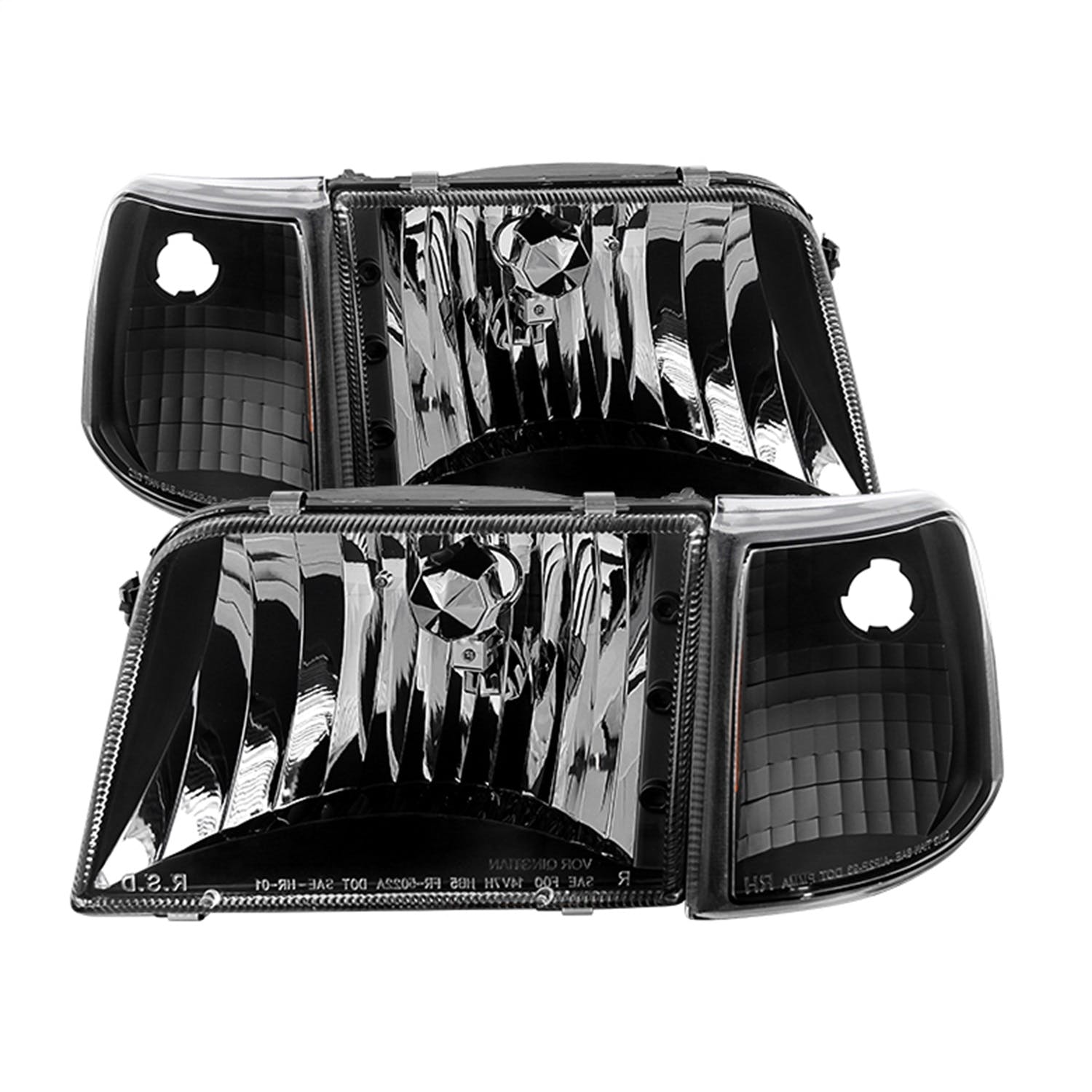 XTUNE POWER 9029363 Ford Ranger 93 97 Crystal Headlights With Corner Lights 4pcs sets Black