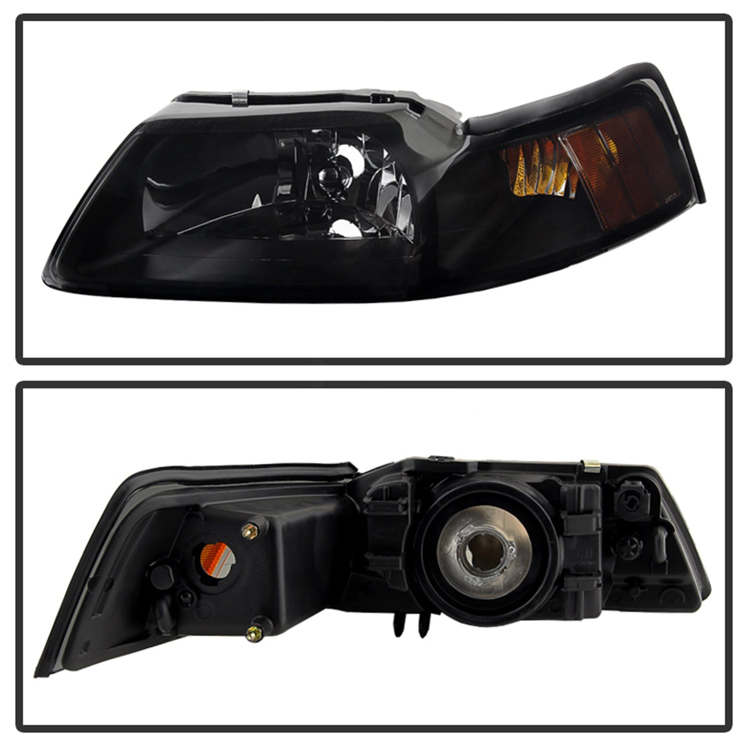 XTUNE POWER 9030345 Ford Mustang 99 04 OEM Amber Headlights Black Smoked