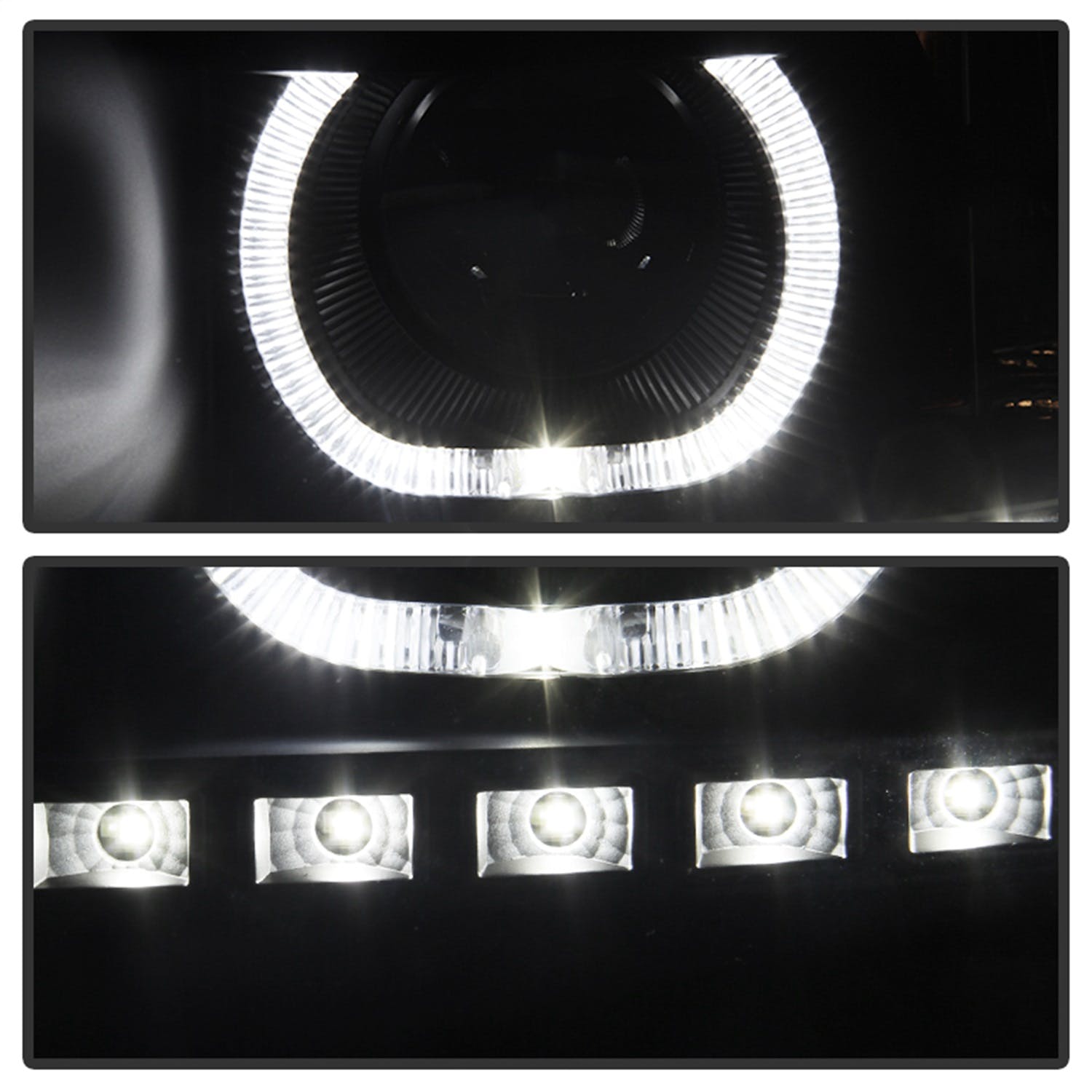 XTUNE POWER 9032189 Chevy Silverado 1500 2500 3500 07 13 LED Halo Projector Headlights Black