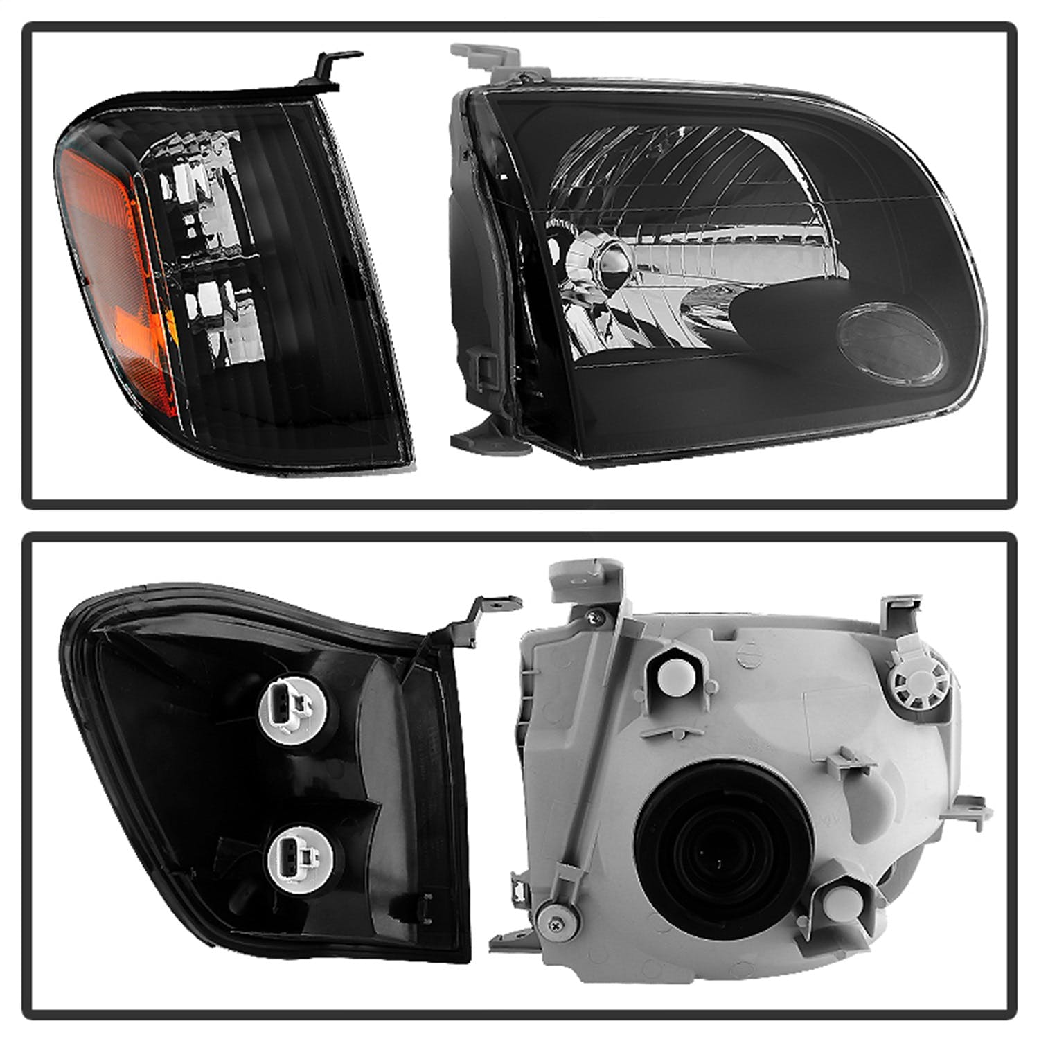 XTUNE POWER 9034336 Toyota Tundra Double Cab 4 Door Only 05 06 Sequoia 05 07 OEM Style Headlights and Corner Lights Black