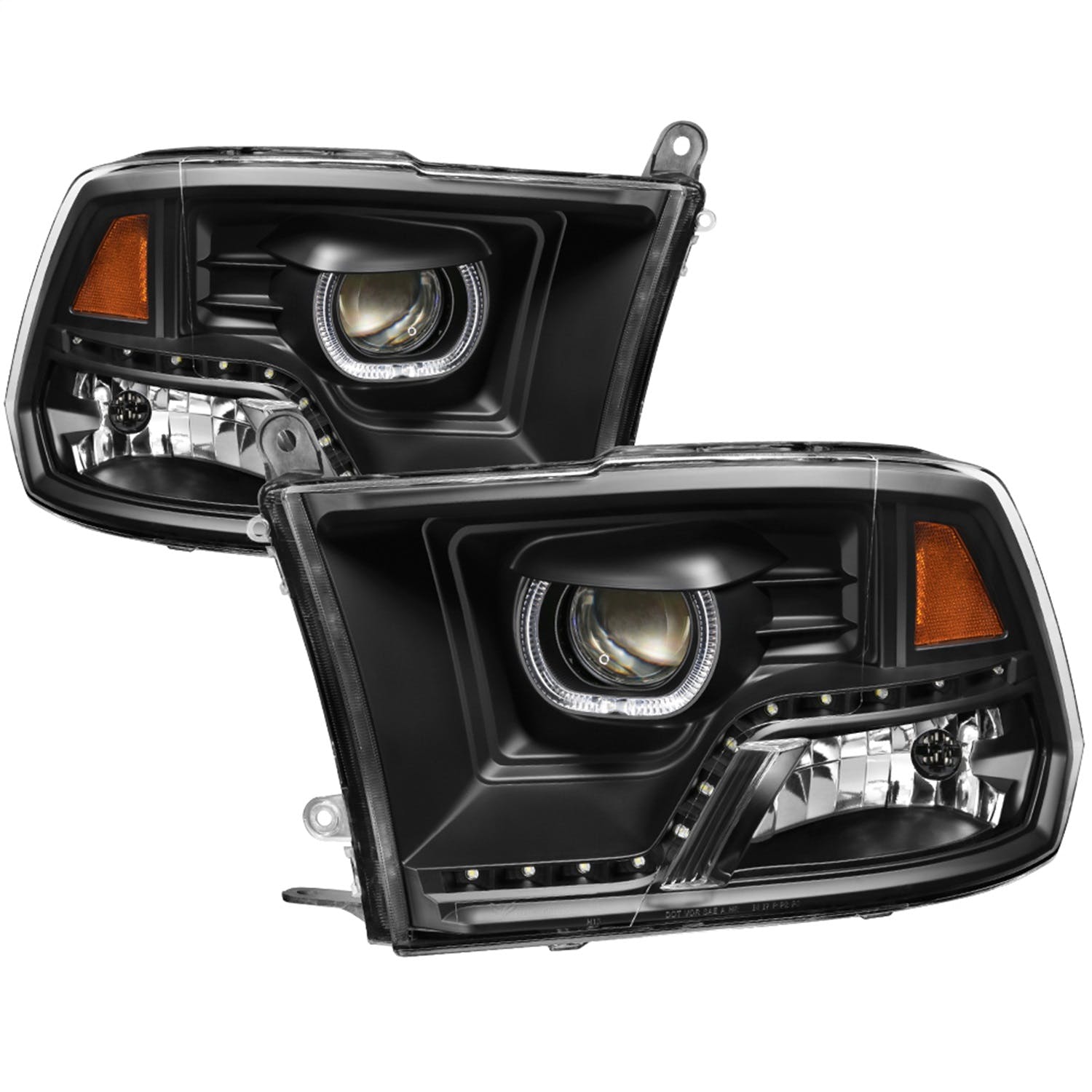 XTUNE POWER 9036729 Dodge Ram 1500 09 18 Ram 2500 3500 10 19 Projector Headlights Halogen Model Only ( Not Compatible With Factory Projector And LED DRL ) LED Halo Low Beam H9(Included) ; High Beam H9 ; Signal 3157(Not Included) Black