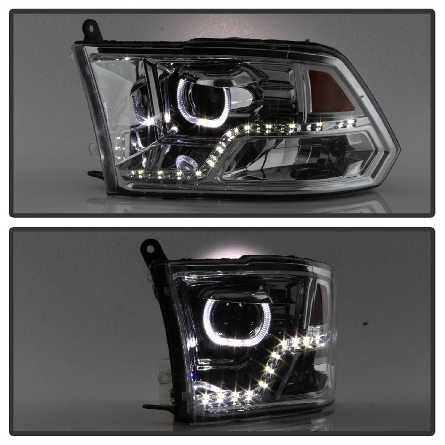 XTUNE POWER 9036743 Dodge Ram 1500 09 18 Ram 2500 3500 10 19 Projector Headlights Halogen Model Only ( Not Compatible With Factory Projector And LED DRL ) LED Halo Low Beam H9(Included) ; High Beam H9 ; Signal 3157(Not Included) Chrome