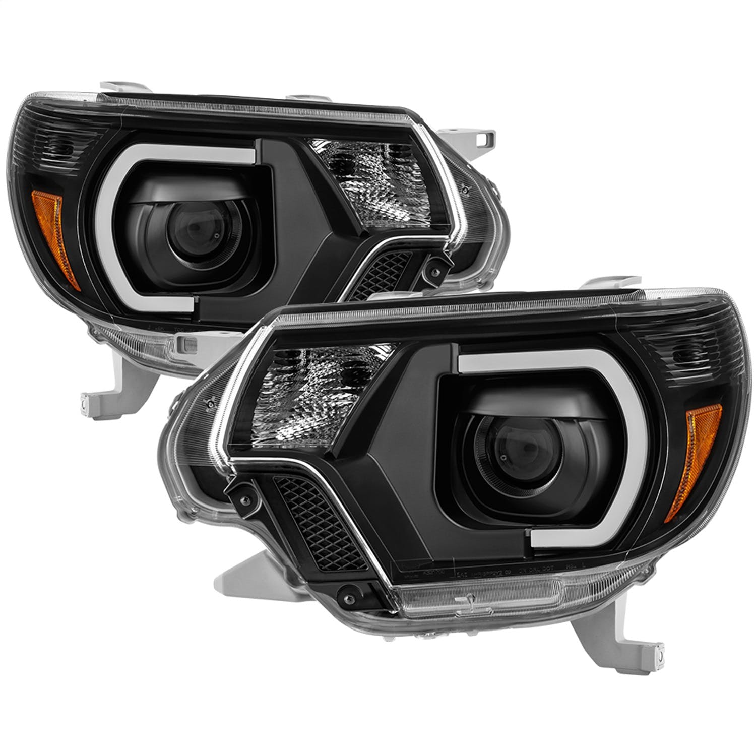 XTUNE POWER 9037542 Toyota Tacoma 12 15 Projector Headlights Light Bar DRL Low Beam H9(Not Included) ; High Beam H9(Not Included) ; Signal 3457NA(Included) Black