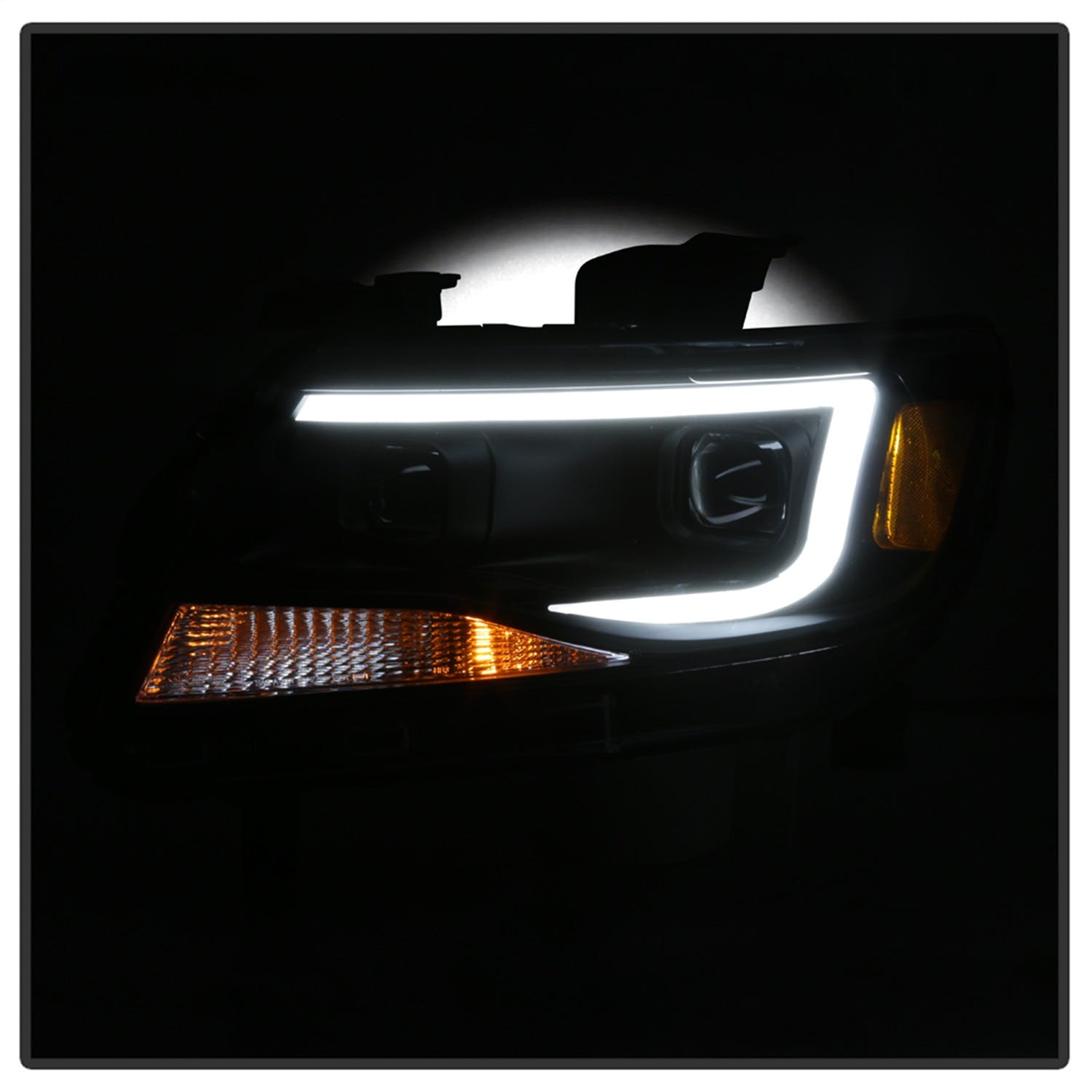 XTUNE POWER 9039287 Chevy Colorado 2015 2019 Halogen Models Only ( Not Compatible With Xenon HID Model ) Projector Headlights Light Bar DRL Black