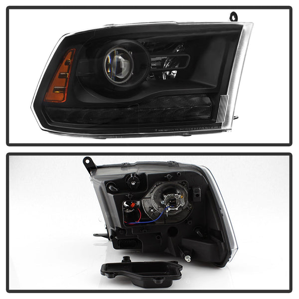 XTUNE POWER 9040238 Dodge Ram 1500 2013 2018 Ram 2500 3500 2013 2019 Halogen Models ( Only Fit Models with factory projector LED style) Proejctor Headlights Low beam H7(Included) ; High Beam 9005(Included) ; Signal LED(Included) Black