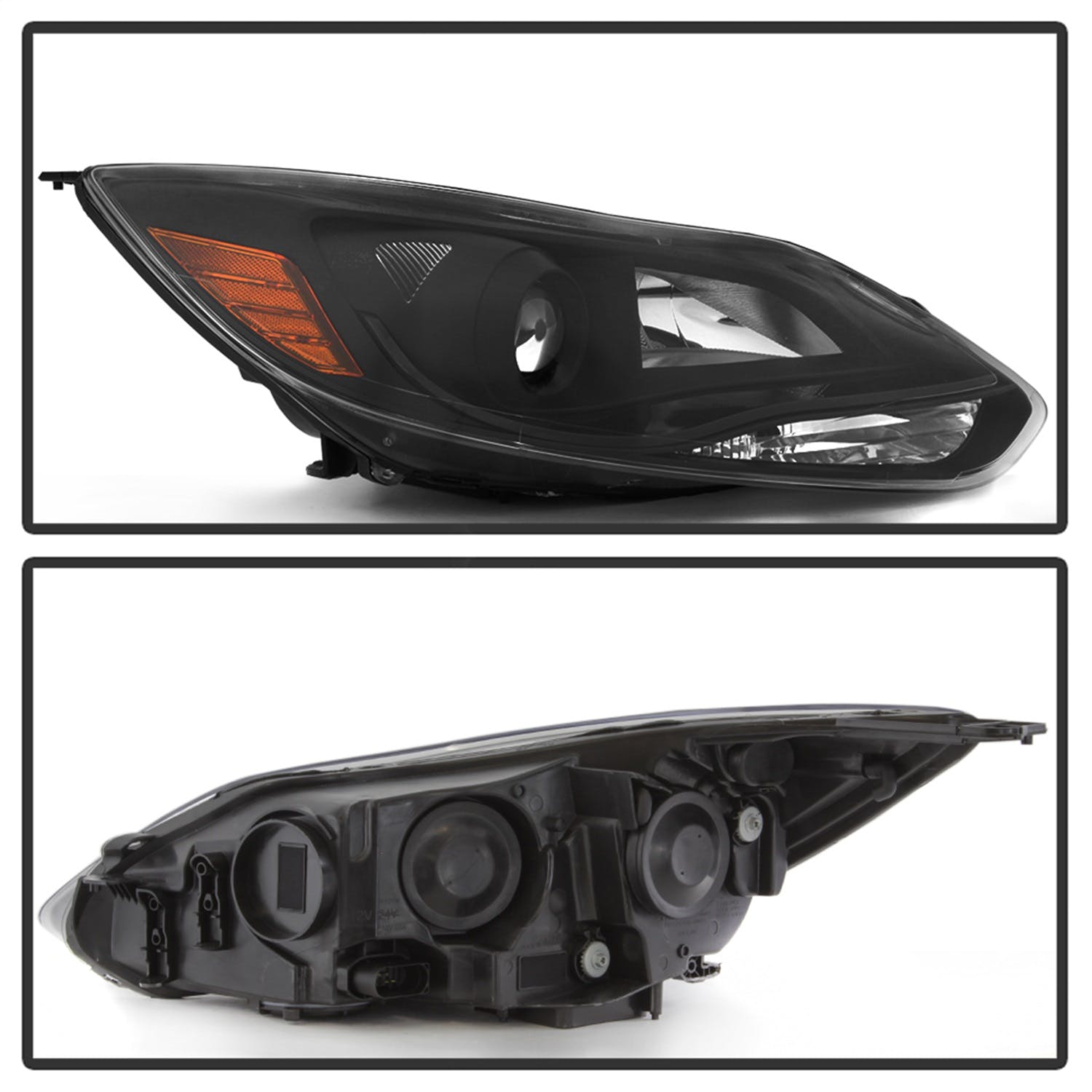 XTUNE POWER 9042171 Ford Focus 12 14 Projector Headlights Halogen Model Only ( Not Compatible With Xenon HID Model ) Black