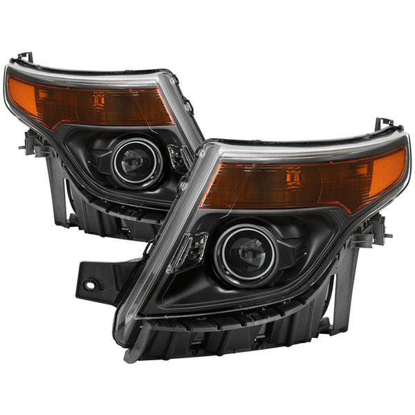 XTUNE POWER 9042416 Ford Explorer 2011 2015 Halogen Models Only ( Does Not Fit Xenon HID Models ) OEM Style Headlights Black