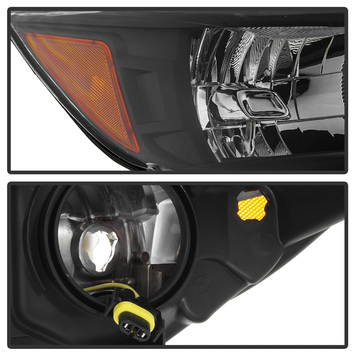 XTUNE POWER 9042454 Ford Escape 2013 2016 OEM Style Headlights Black Low Beam H11 ; Hi Beam 9005