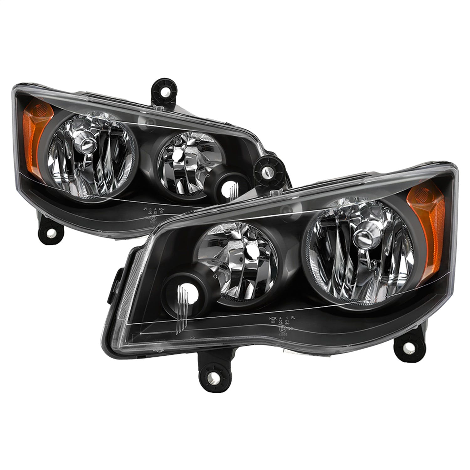 XTUNE POWER 9042492 Dodge Grand Caravan 11 17 Chrysler Town and Country 08 16 ( Does Not fit 09 10 Models with Automatic Dimming Headlights ) OEM Style Headlights Black