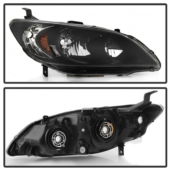 XTUNE POWER 9042706 Honda Civic Coupe and Sedan 04 05 ( Does Not Fit Hatchback and SI Models ) OEM Style Headlights Black