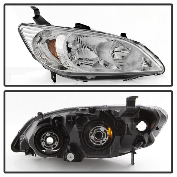 XTUNE POWER 9042713 Honda Civic Coupe and Sedan 04 05 ( Does Not Fit Hatchback and SI Models ) OEM Style Headlights Chrome