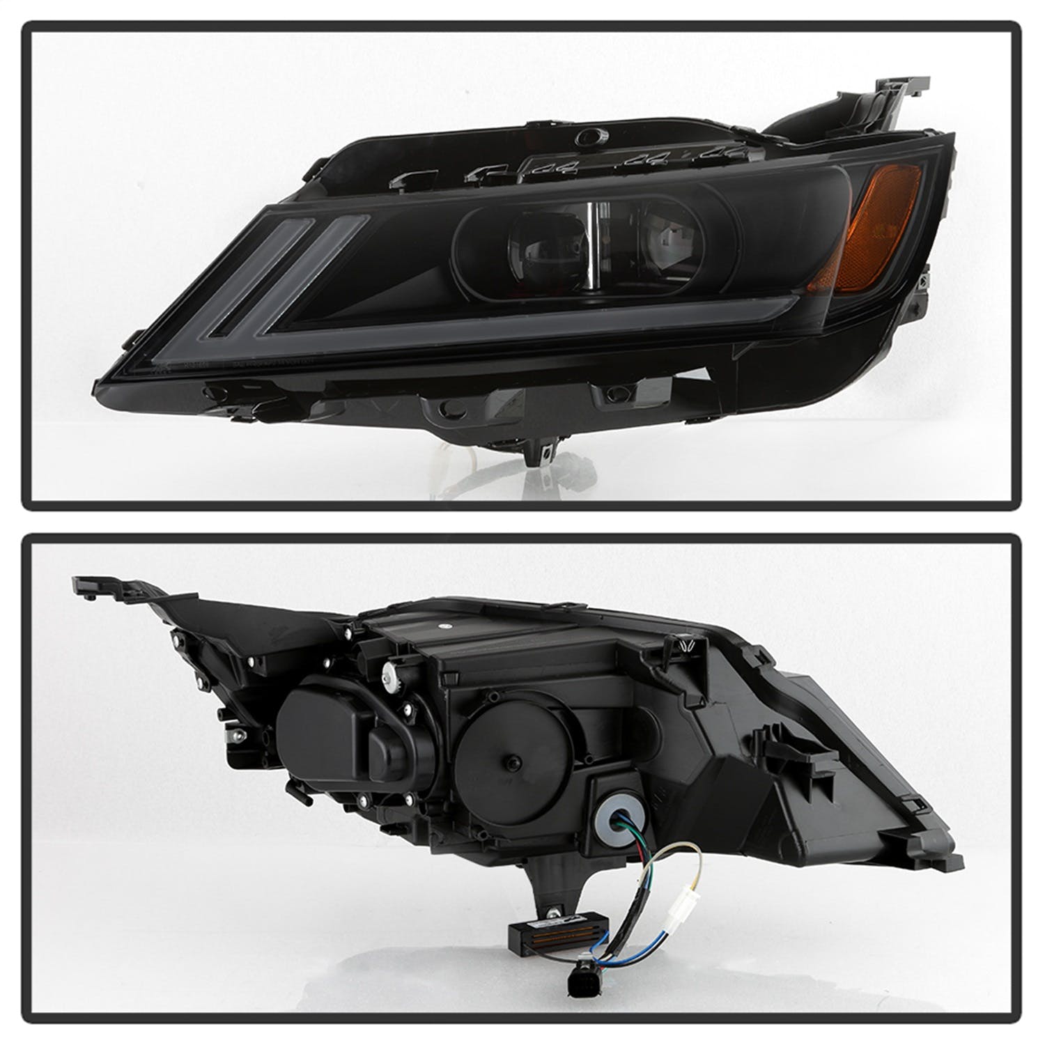 XTUNE POWER 9042881 Chevy Impala 2014 2019 Halogen Models Only ( Does Not Fit 14 16 Limited Models And Xenon HID Models ) DRL Light Bar Projector Headlights Low Beam H7(Included) ; High Beam H7(Included) ; Signal LED Black Smoked