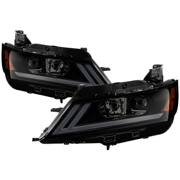 XTUNE POWER 9042881 Chevy Impala 2014 2019 Halogen Models Only ( Does Not Fit 14 16 Limited Models And Xenon HID Models ) DRL Light Bar Projector Headlights Low Beam H7(Included) ; High Beam H7(Included) ; Signal LED Black Smoked