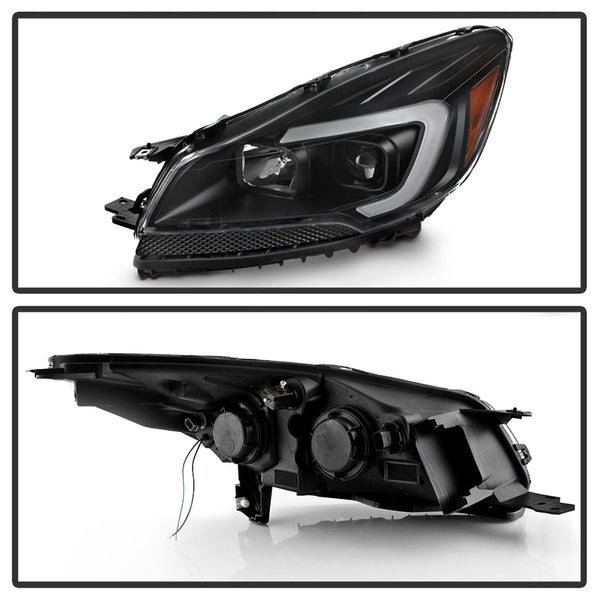 XTUNE POWER 9042904 Ford Escape 2013 2016 Halogen Only ( Does Not Fit Xenon HID Models ) LED Light Bar Projector Headlights Black Low Beam H7 ; High Beam H1