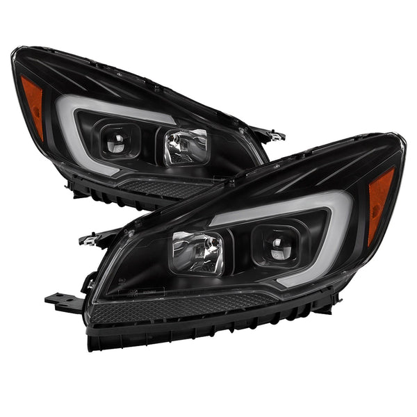 XTUNE POWER 9042904 Ford Escape 2013 2016 Halogen Only ( Does Not Fit Xenon HID Models ) LED Light Bar Projector Headlights Black Low Beam H7 ; High Beam H1