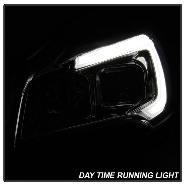 XTUNE POWER 9042928 Ford Escape 2013 2016 Halogen Only ( Does Not Fit Xenon HID Models ) LED Light Bar Projector Headlights Chrome Low Beam H7 ; High Beam H1