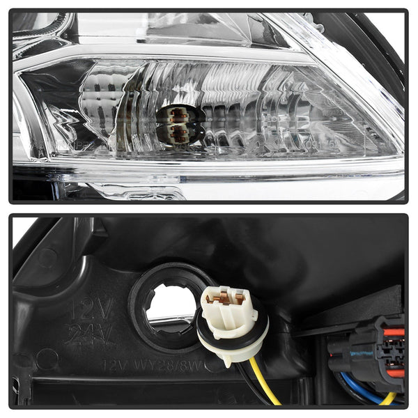XTUNE POWER 9042980 Nissan Sentra 2013 2015 Halogen Models Only DRL LED Light Bar Projector Headlights Chrome Low Beam H7 ; High Beam H1 ; Signal 7440
