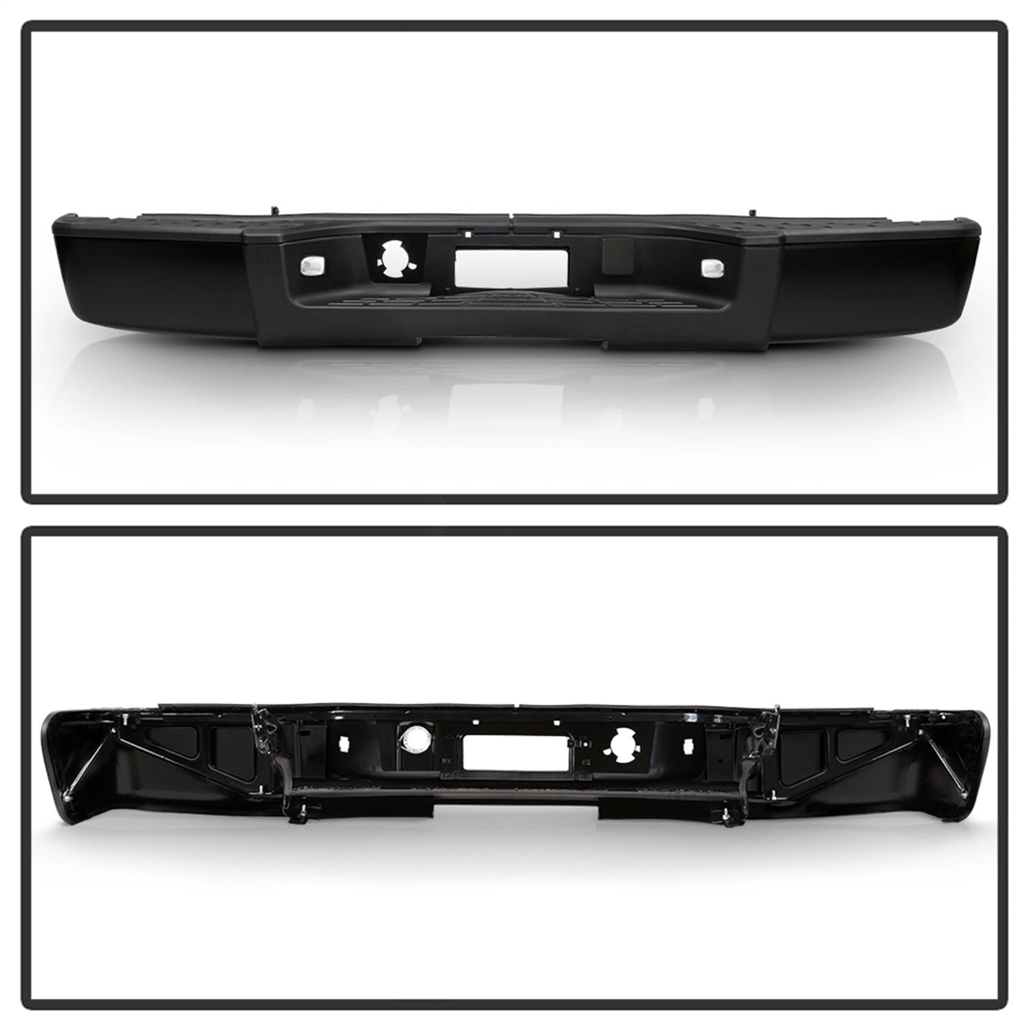 XTUNE POWER 9046919 OEM Style Steel Rear Bumper Black ( Brackets Hardware And Step Pads Included ) ( OEM Part # GM1103159 )