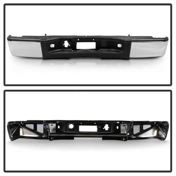 XTUNE POWER 9046926 OEM Style Steel Rear Bumper Chrome ( Brackets Hardware And Step Pads Included ) ( OEM Part # GM1103147 )