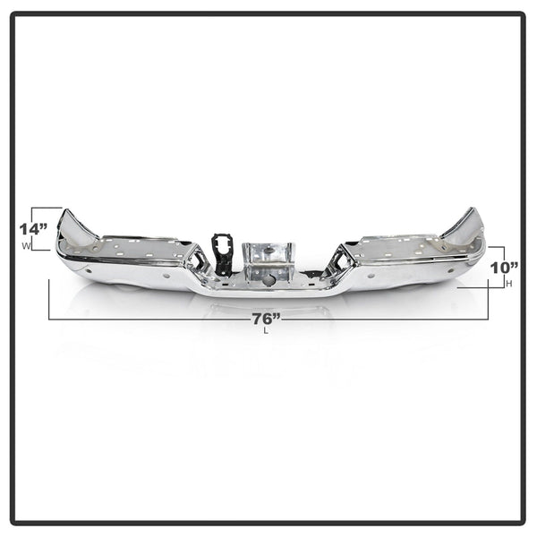 XTUNE POWER 9046940 OEM Style Steel Rear Bumper Chrome ( Steel Bumper Shell Only NO Hardware Included ) ( OEM Part # CH1102365 )