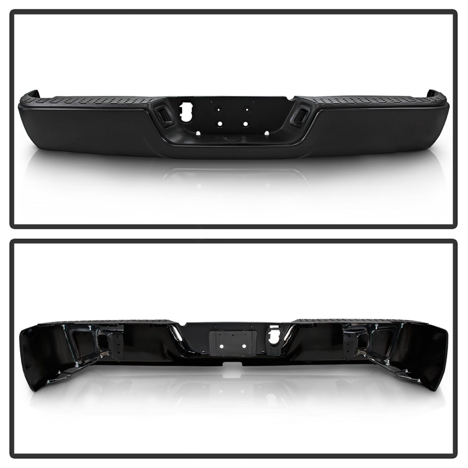 XTUNE POWER 9046957 OEM Style Steel Rear Bumper Black ( Brackets Hardware And Step Pads Included ) ( OEM Part # CH1103120 )