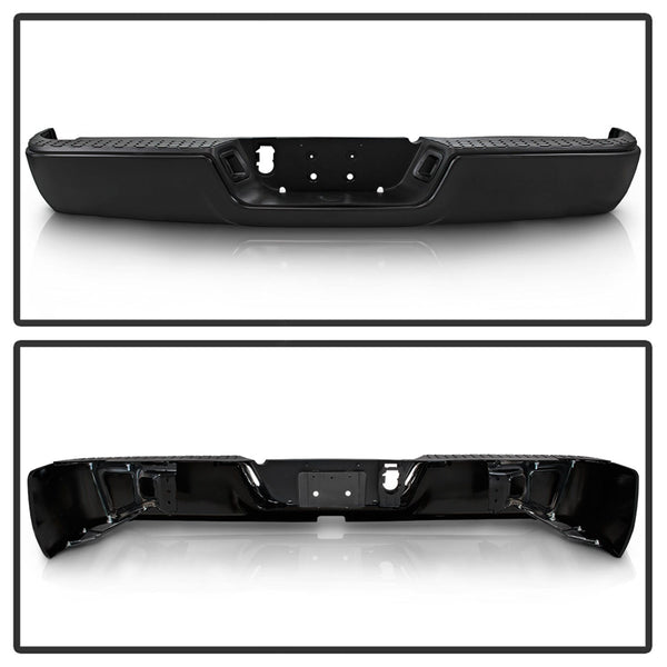 XTUNE POWER 9046957 OEM Style Steel Rear Bumper Black ( Brackets Hardware And Step Pads Included ) ( OEM Part # CH1103120 )
