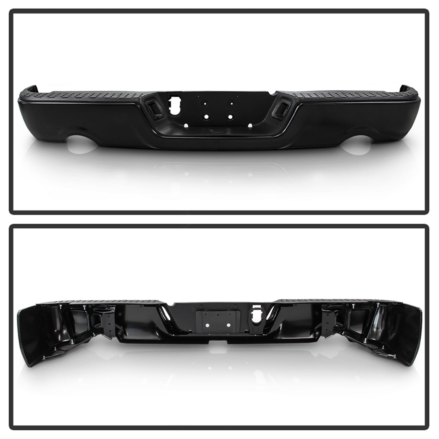 XTUNE POWER 9046971 OEM Style Steel Rear Bumper Black ( Brackets Hardware And Step Pads Included ) ( OEM Part # CH1103123 )