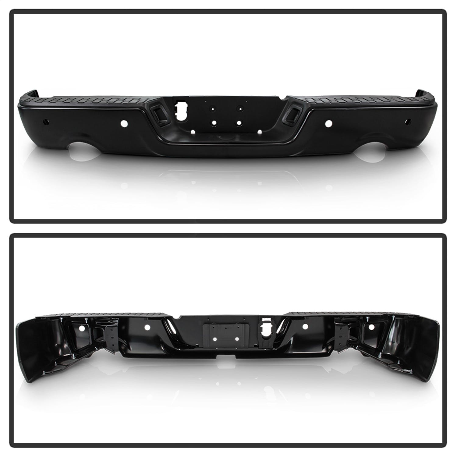 XTUNE POWER 9046995 OEM Style Steel Rear Bumper Black ( Brackets Hardware And Step Pads Included ) ( OEM Part # CH1103124 )