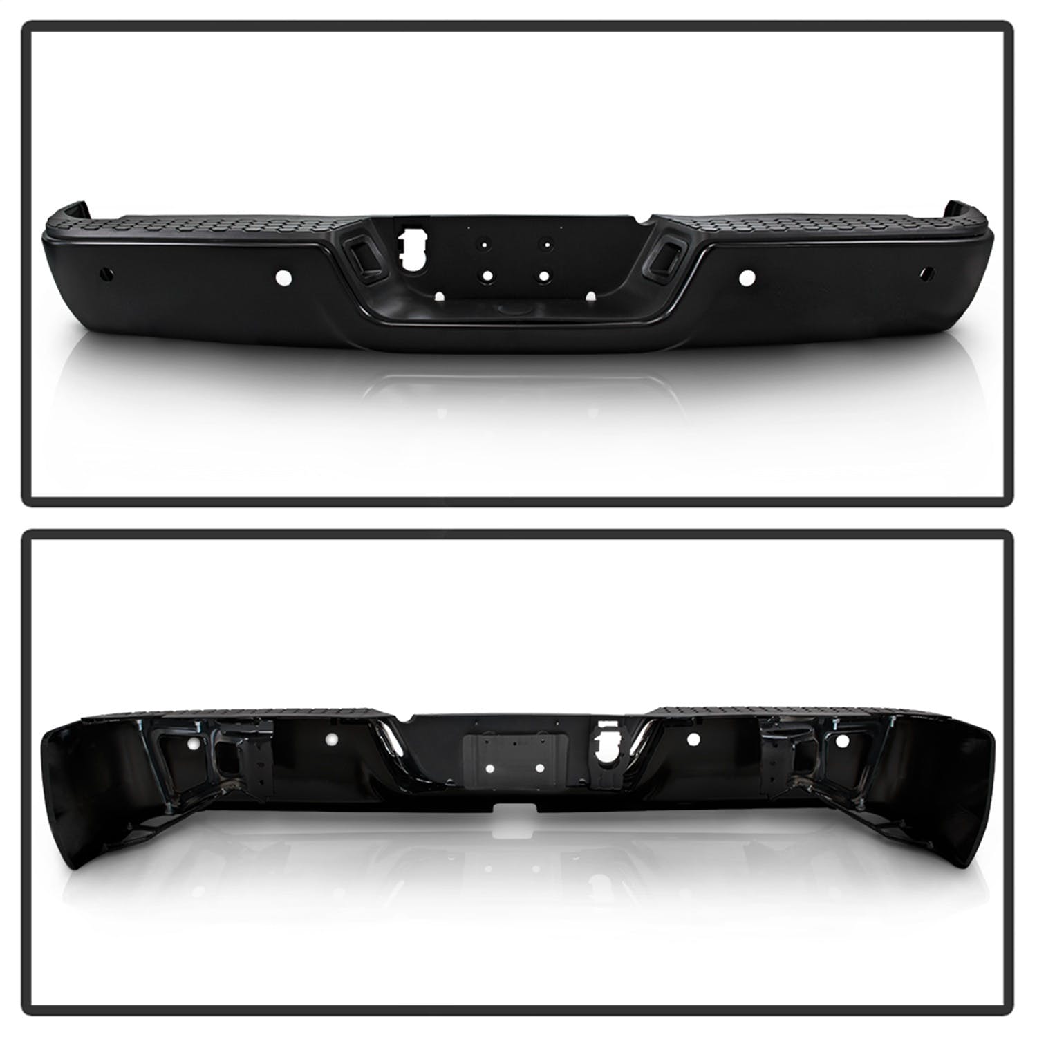 XTUNE POWER 9047015 OEM Style Steel Rear Bumper Black ( Brackets Hardware And Step Pads Included ) ( OEM Part # CH1103121 )