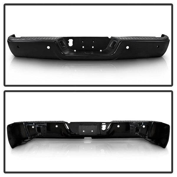 XTUNE POWER 9047015 OEM Style Steel Rear Bumper Black ( Brackets Hardware And Step Pads Included ) ( OEM Part # CH1103121 )