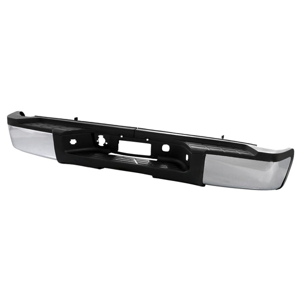 XTUNE POWER 9047039 OEM Style Steel Rear Bumper Chrome ( Brackets Hardware And Step Pads Included )