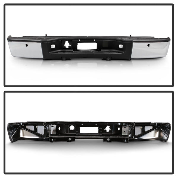 XTUNE POWER 9047107 OEM Style Steel Rear Bumper Chrome ( Brackets Hardware And Step Pads Included ) ( OEM Part # GM1103148 )