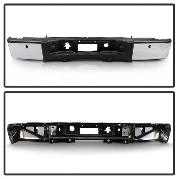XTUNE POWER 9047343 OEM Style Steel Rear Bumper Chrome ( Brackets Hardware And Step Pads Included ) ( OEM Part # GM1103148 )
