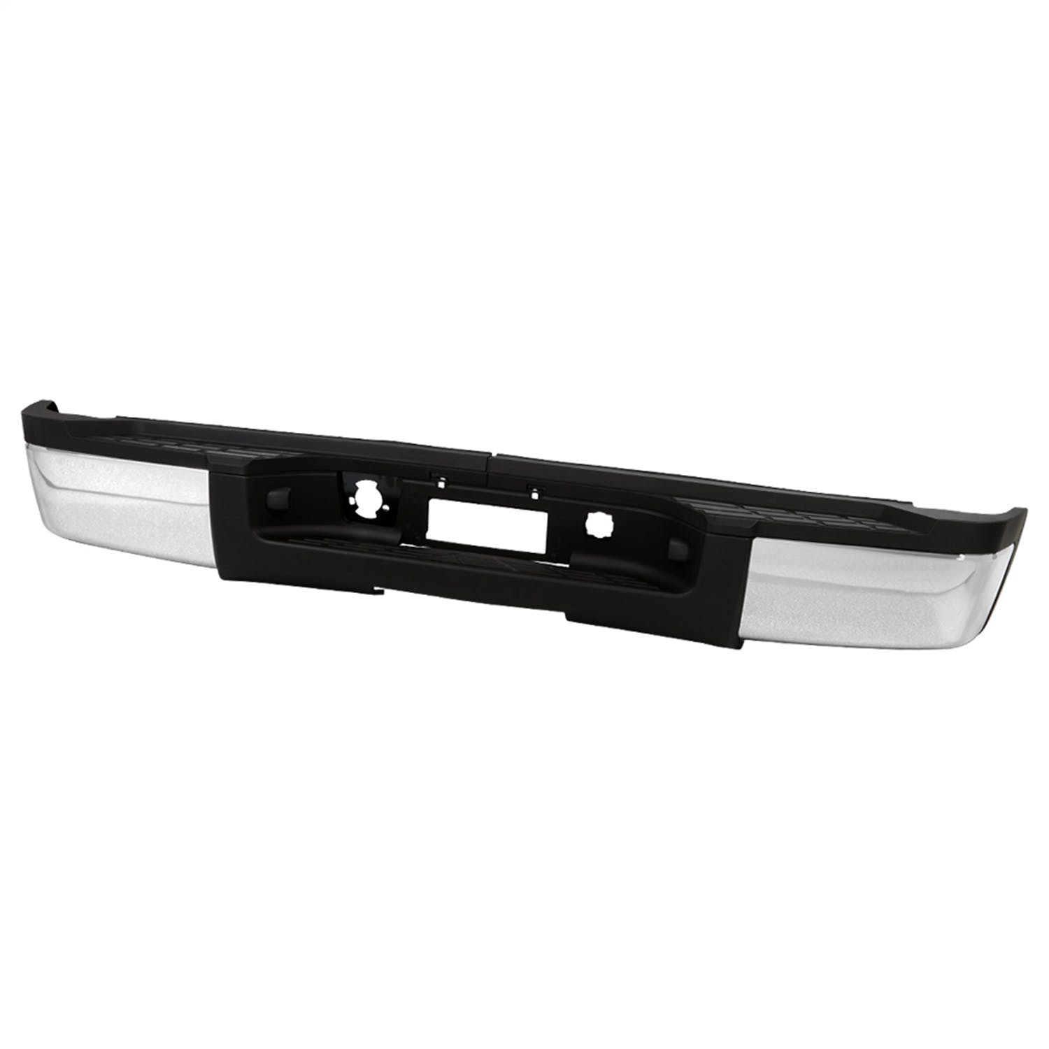XTUNE POWER 9047350 OEM Style Steel Rear Bumper Chrome ( Brackets Hardware And Step Pads Included )