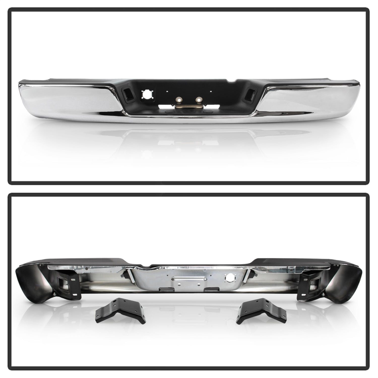 XTUNE POWER 9047367 Dodge Ram 1500 02 08 Ram 2500 3500 03 09 OEM Style Steel Rear Bumper Chrome ( Brackets Hardware And Step Pads Included ) ( Partslink: CH1103111 )
