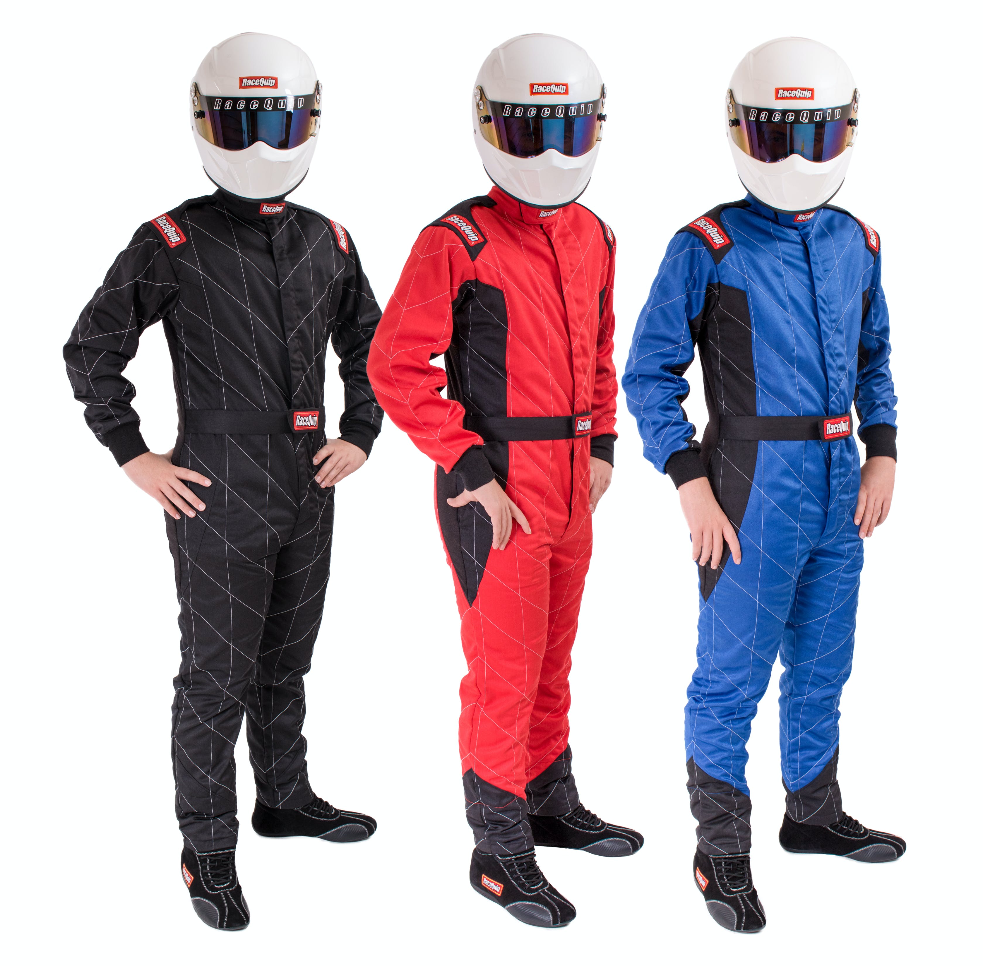 RaceQuip 91609249 One Piece Multi Layer Racing Driver Fire Suit; SFI 3.2A/ 5 ; Blue Med-Tall